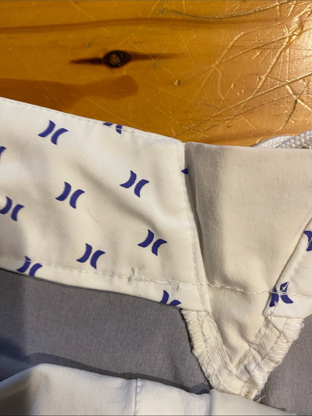 Hurley White and Navy Striped Women’s Athletic Board Shorts - Picture 3 of 6